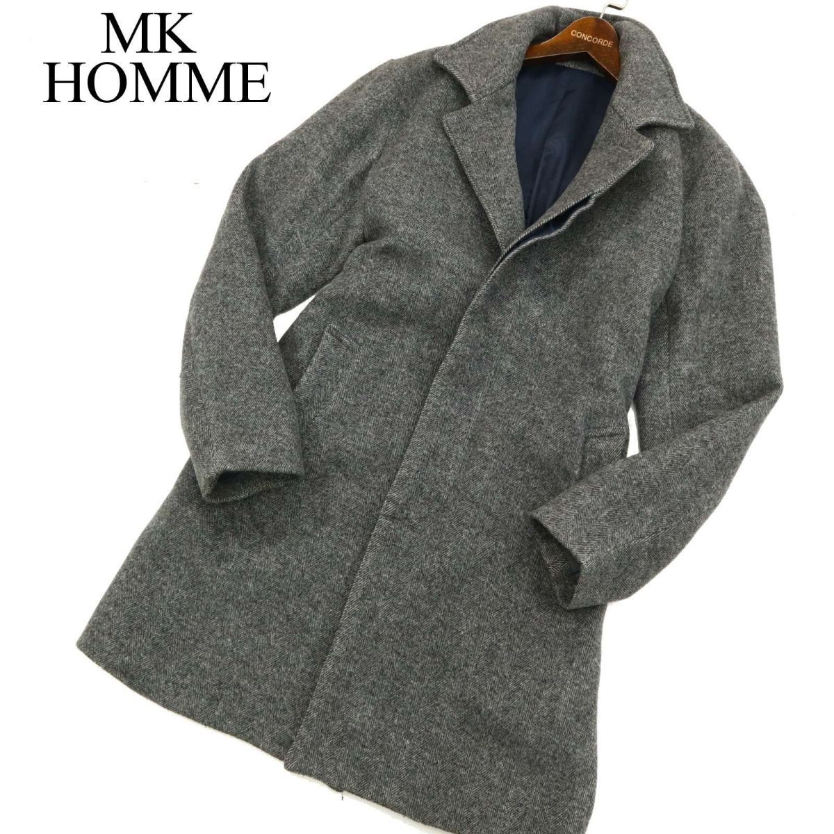 HOMME オム ミッシェルクラン 秋冬 MK メルトン KLEIN MICHEL 美品MK フード着脱可☆ コートの通販 ミシェルクラン ニット ウール☆ | homme(MKオム)