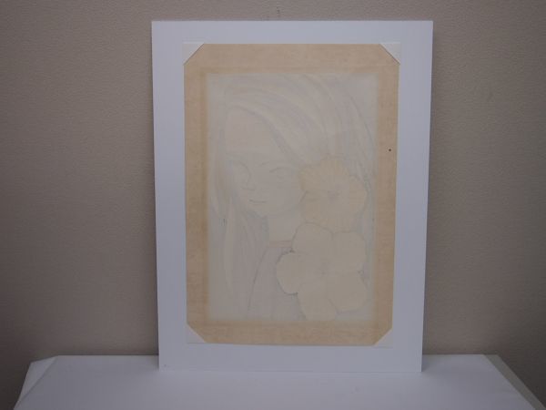 池田修三 「とろろあおい 1975」 108/200 直筆サイン 木版画 センチ