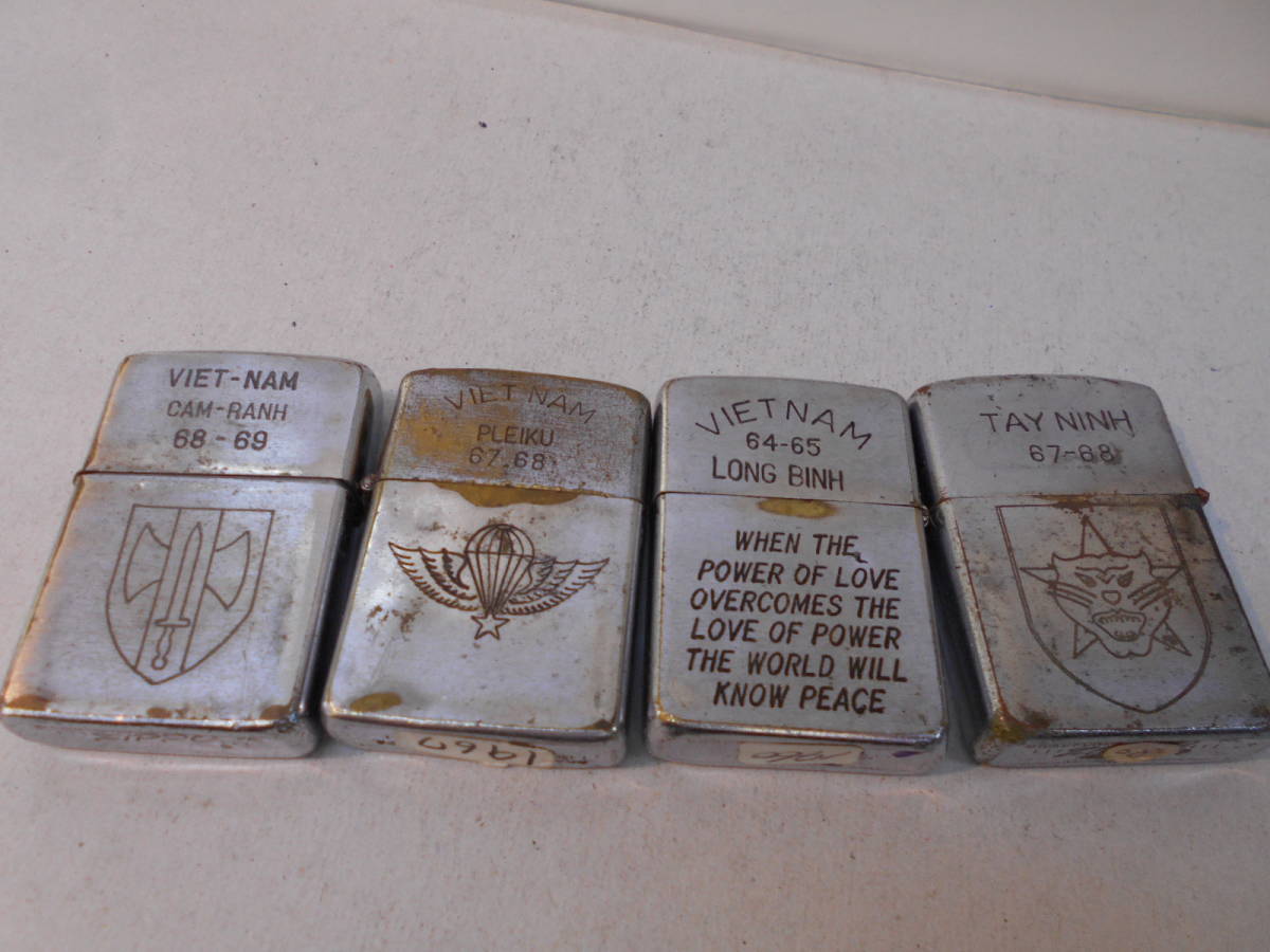 ベトナムZippo VIETNAM Zippo 4個 No，5 全体的に状態悪し、使用には
