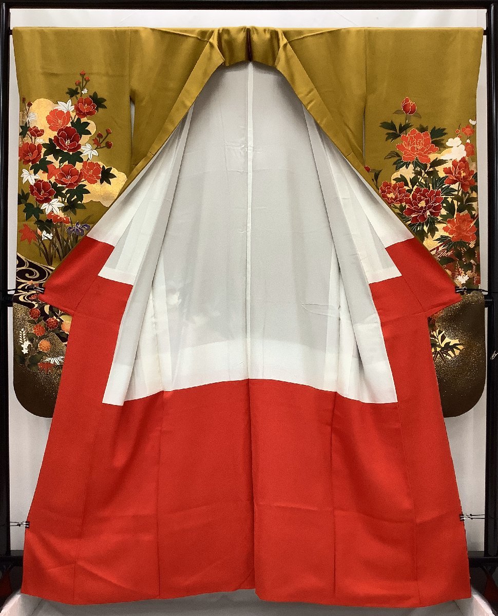 きものcocon☆振袖☆金駒刺繍/成人式/卒業式/結婚式/正絹/からし色系 