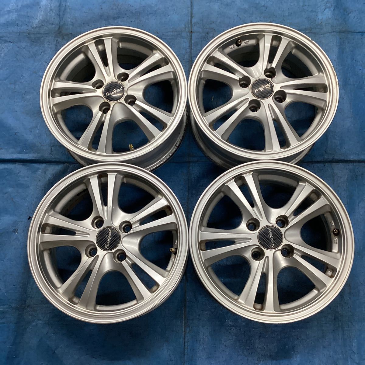 K-3855] MANARAY SPORT EURO SPEED 14×5.5J +45 4H-100PCD アクア 