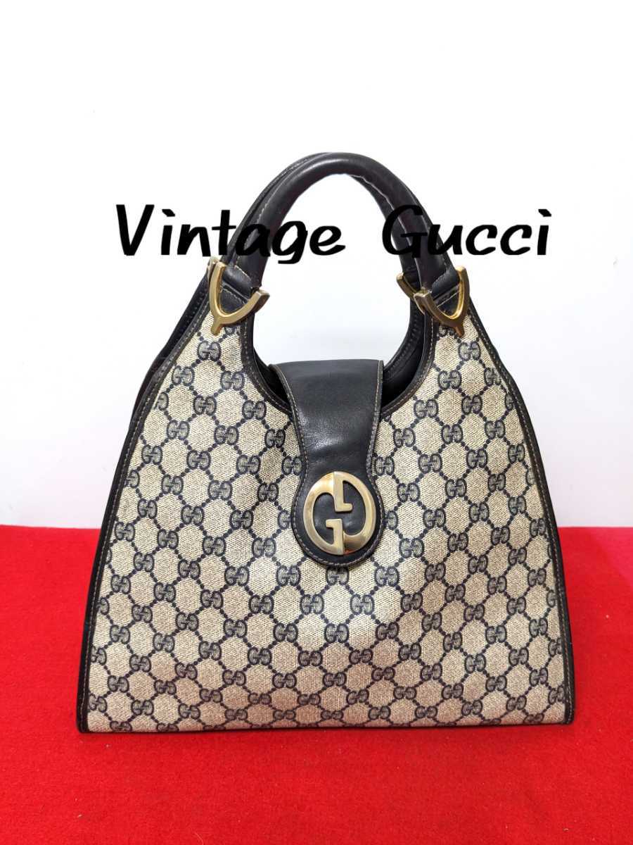 美品 極上！Gucci GG柄ハンドバッグ トートバッグ オールドグッチ レア 