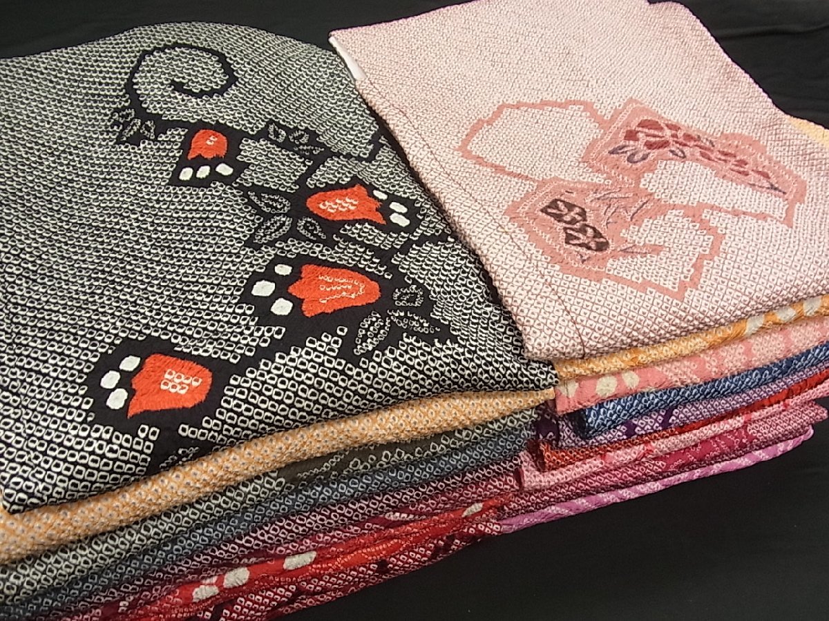 花美人着物□1円 総絞り羽織 まとめて 20点 全て正絹 花
