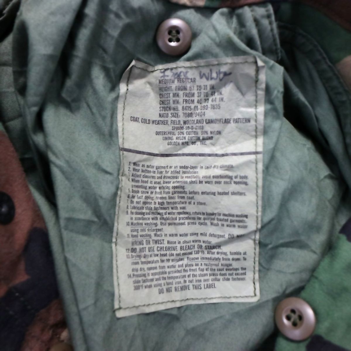 M-65 4th M-R Land 90's Camo Used Wood Model Jacket Field ウッドランドカモ フィールドジャケット 米軍 アメリカ軍 S-S