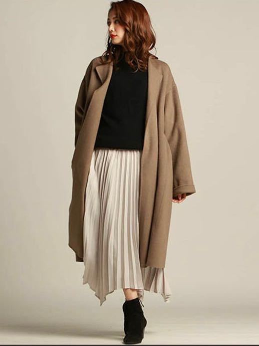 LAUTREAMONT ロートレアモン　BELANDI ノーカラー リバーコート　ロングコート アウター／新品 タグ付き