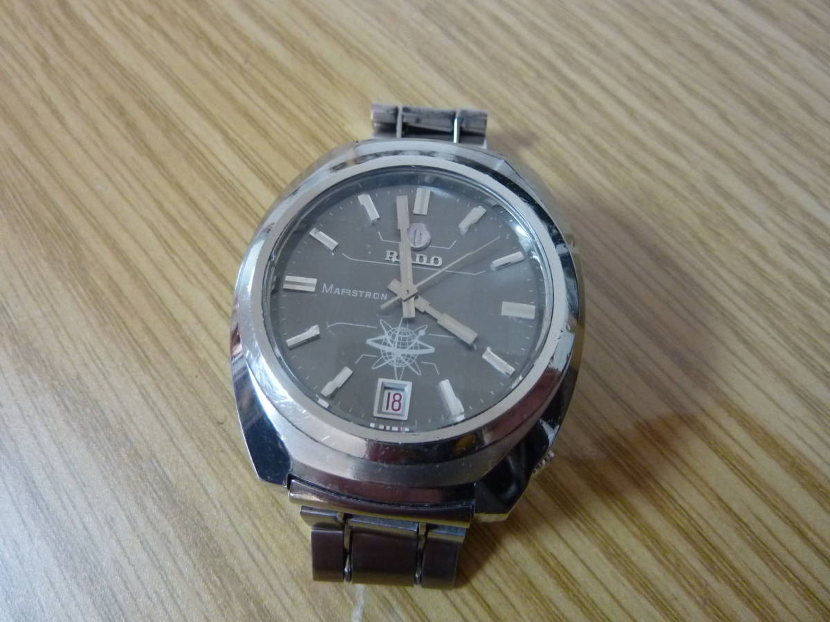 流通少(文字盤グレー) 動作品 RADO ラドー マーストロン カットガラス 