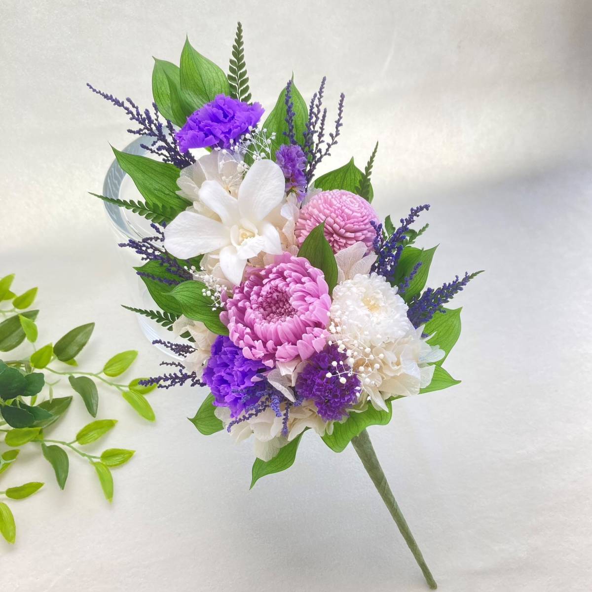 プリザーブドフラワー 輪菊の仏花 花束タイプ 花器無し 【公式通販】