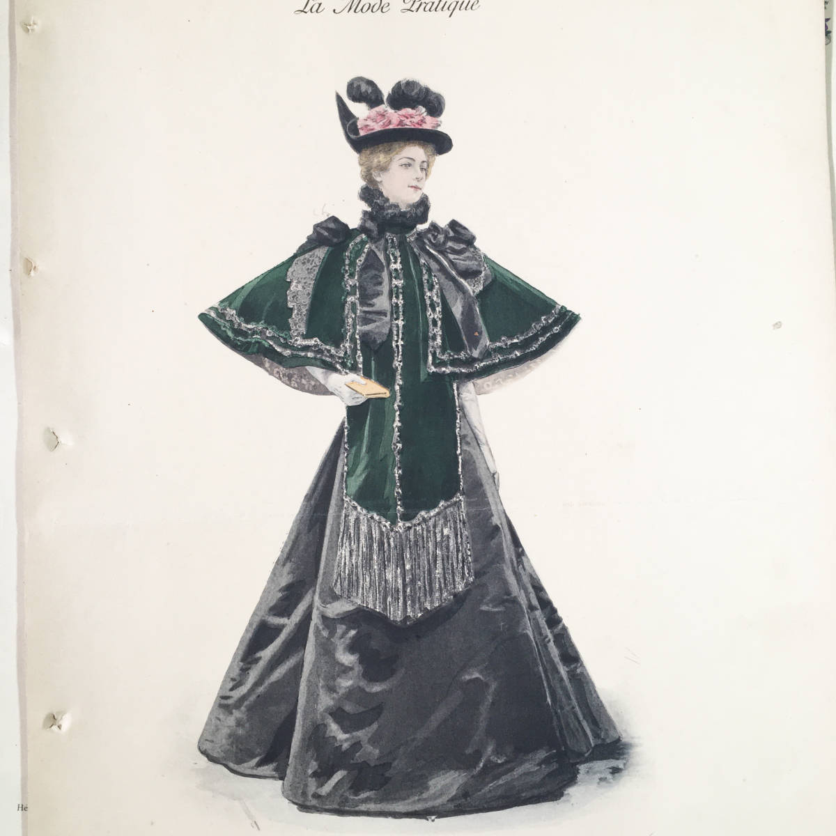 フランスアンティーク モード誌 1895/1896年 ファッションプレート 5枚