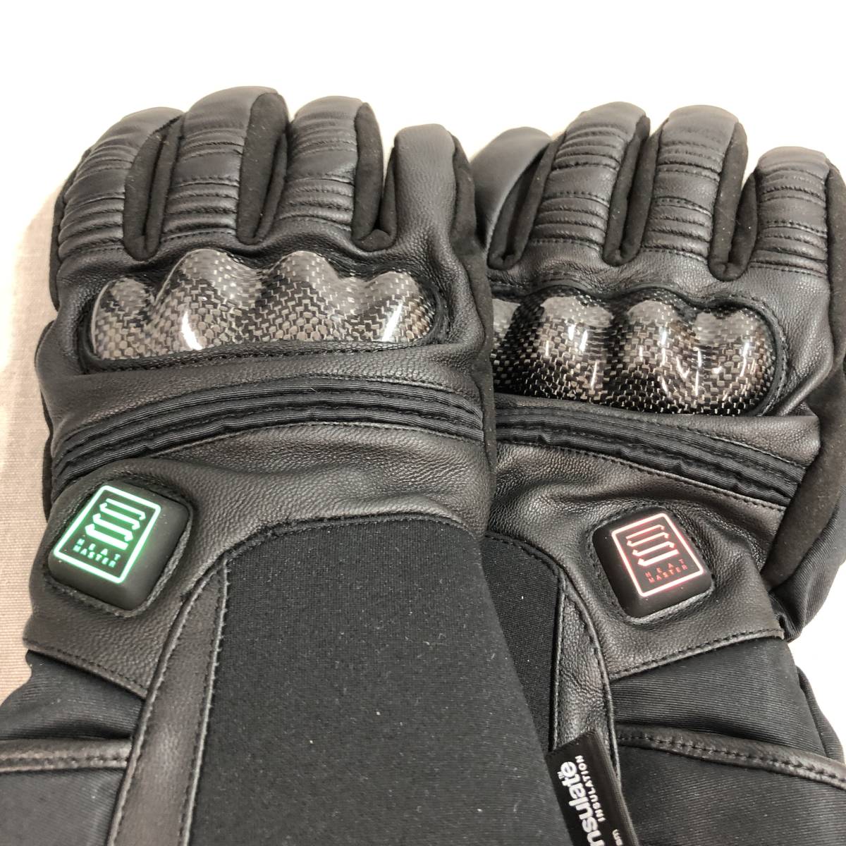 12V ヒートマスター HEATMASTER Webike 12VヒートレザーグローブTYPE-1 (2XL [ヒートマスター] HeatMaster 12V カーボンスポーツグローブ (Lサイズ) ブラック
