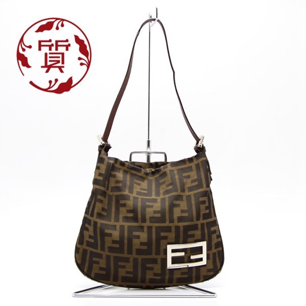 中古】FENDI/フェンディ ハンドバッグ ワンショルダー ズッカ ブラウン