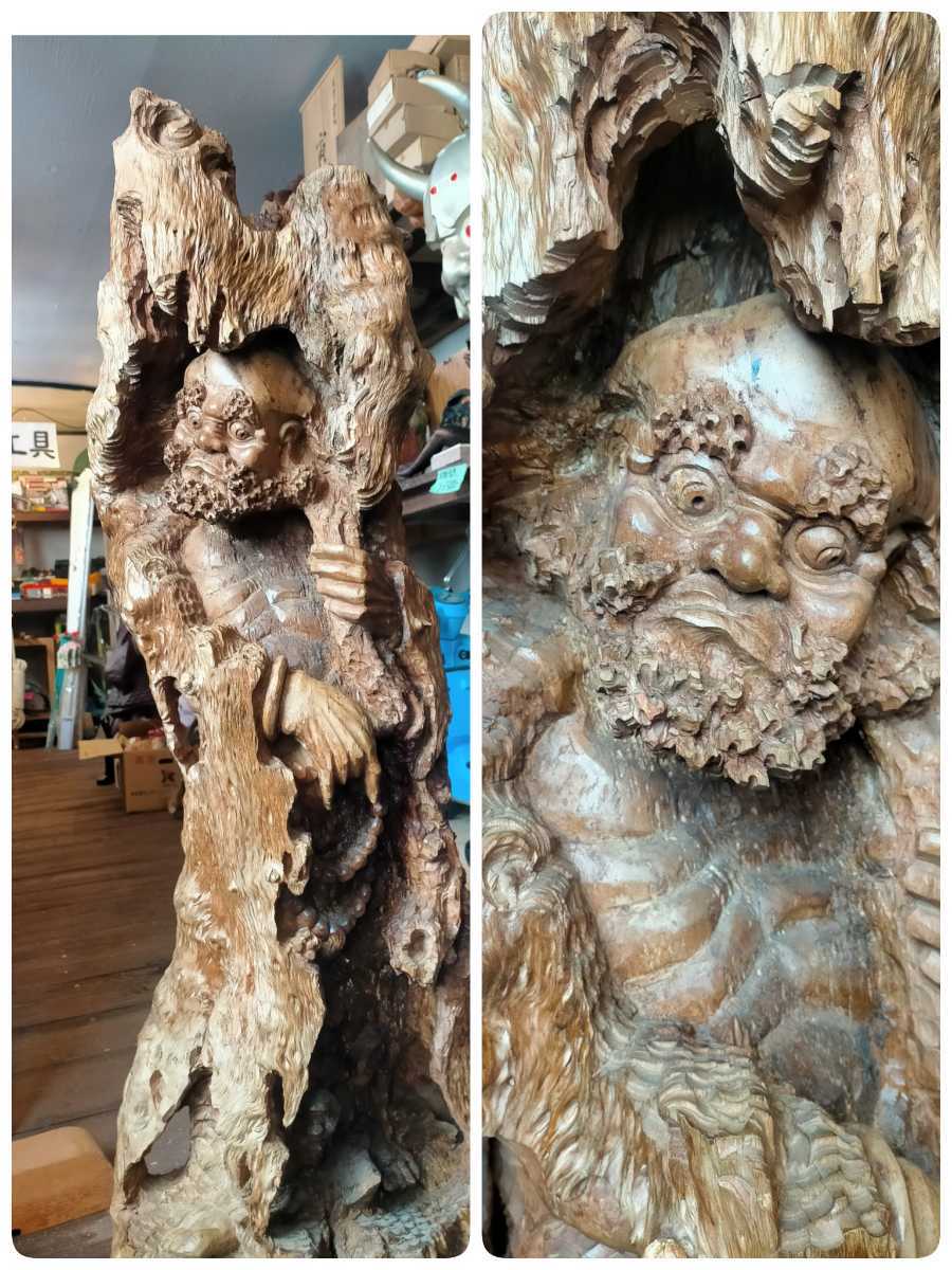 大正時代◆相州だるま/達磨 大だるま 張り子された状態 木製木型 高さ約28cm 特大サイズ 高さ115センチ仏 達磨大師 木造達磨大師坐像｜尼崎市