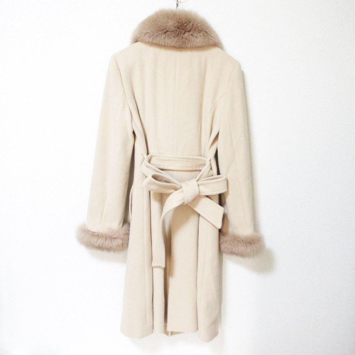 美品 MATERIA マテリア アンゴラ×ウール フォックスファー ベルト付き