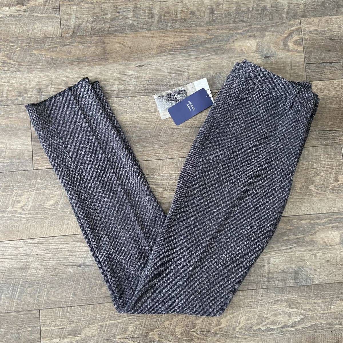 タグ付き未使用品 NICOLE SELECTION ニコルセレクション ジャガード編み ストレッチ スラックス パンツ 46(M) ネイビー系 ボトム メンズ