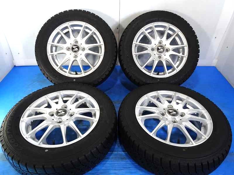 【福島発】165/65R14 14x4.5J +45 4穴 100★STRATEGY★中古タイヤホイールセット 4本 スタッドレス【送料無料】FUK-C9133★冬