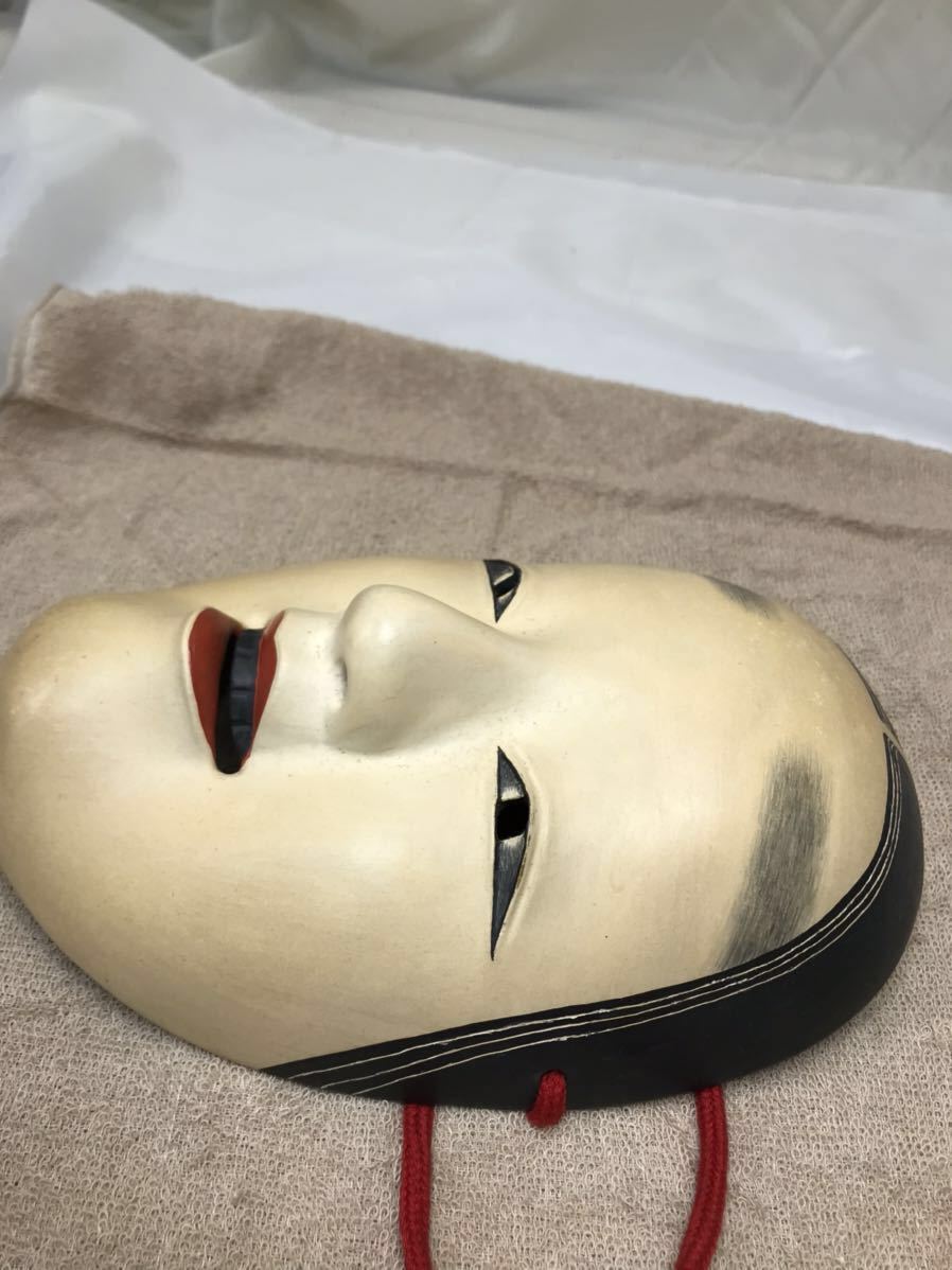 D60 骨董日本美術 能楽 時代木彫 狂言面 増女 小面 能面 お歯黒 1979年