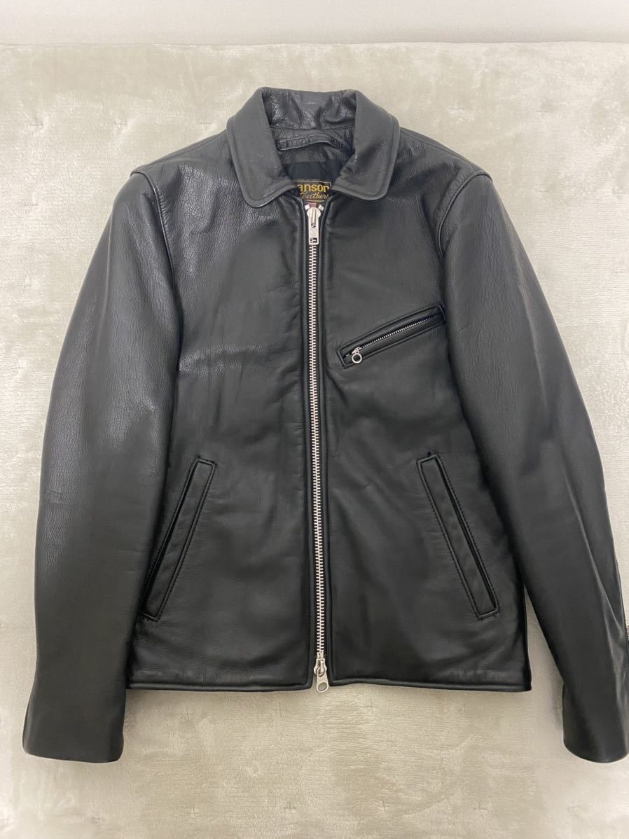 VANSON ENFIELD 小気味よく 別注SLIM FITTEDシングルライダース 36