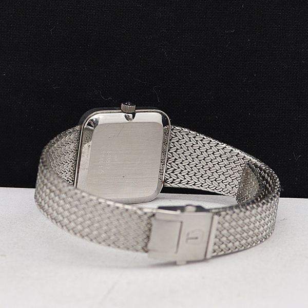 1円 稼働 良品 ユニバーサルジュネーブ QZ 843517 アンティーク スクエア 黒×グレー文字盤レディース腕時計 5930100▽