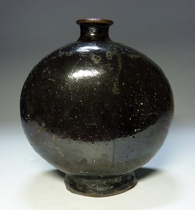 李朝 総瑠璃釉 葡萄文小壷 ⁄骨董 古美術 壺 茶道具 唐物 染付 古玩 李