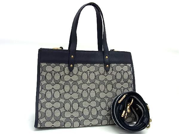 1円 □美品□ COACH コーチ C3282 シグネチャー フィールドトート 