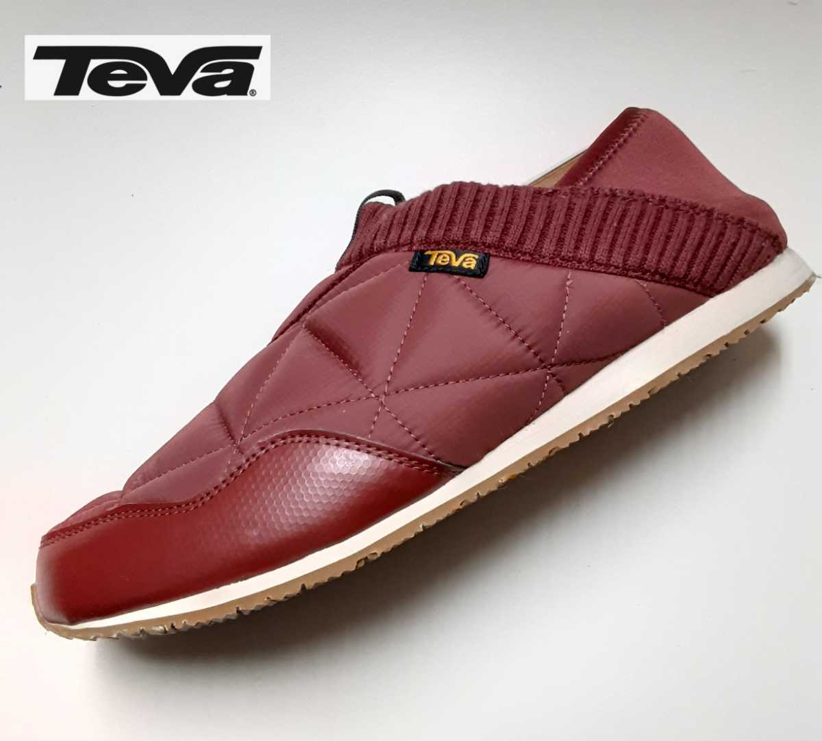 最値!定価10780円!1点物!美品!名作モデル!テバ エンバーモック高級スリッポン スニーカー!希少カラー!バーガンディ/ワイン 28cm 