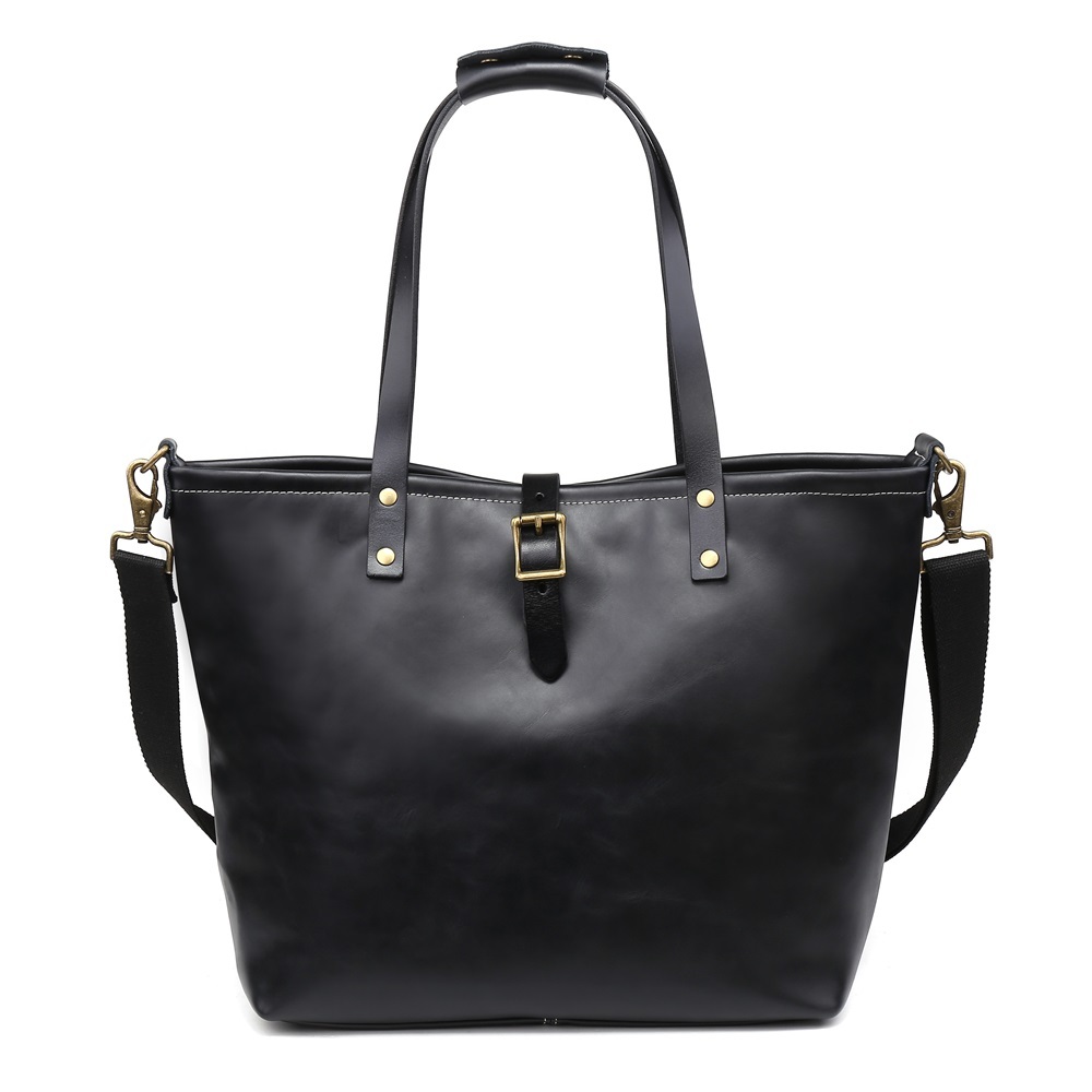 D04 2WAYS 新品 ハンドメイド ◆大容量◆上質 レザートートバッグ!本革 レザー　ショルダーバッグ 黒色