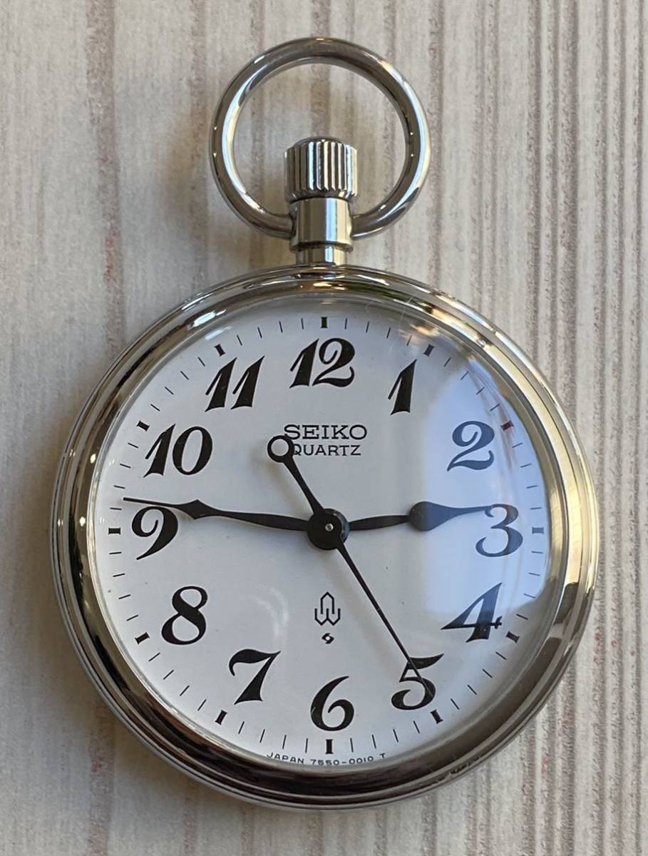 大得価，100%新品 鉄道時計 セイコー SEIKO 懐中時計 クォーツ 7550-0010