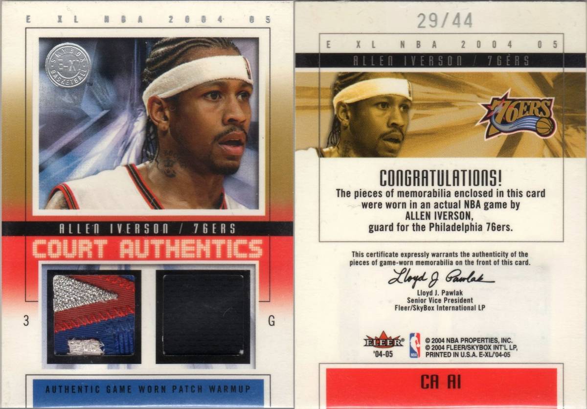 爆買い，人気セール Allen Iverson 2004-05 E-XL Court Authentics
