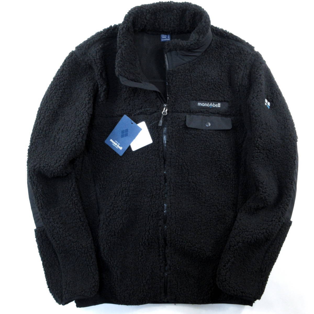 新品◆mont-bell◆保温 ボアフリース フルジップ ジャケット M ブラック◆モンベル◆J702