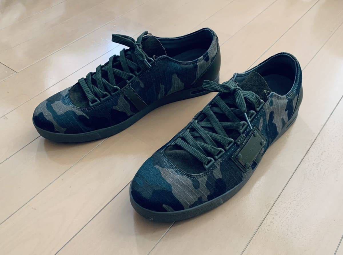 ドルチェ&ガッバーナ DG 迷彩柄 プレート付き デザイン スニーカー 靴 綺麗