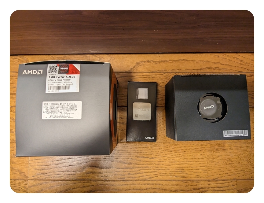 ■【送料無料・売切】AMD Ryzen 5 2600 純正CPUクーラー付き