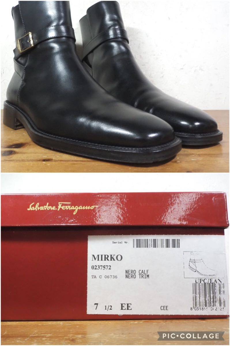 極美品】ITALY製 Salvatore Ferragamo/フェラガモ ジョッパーブーツ 71