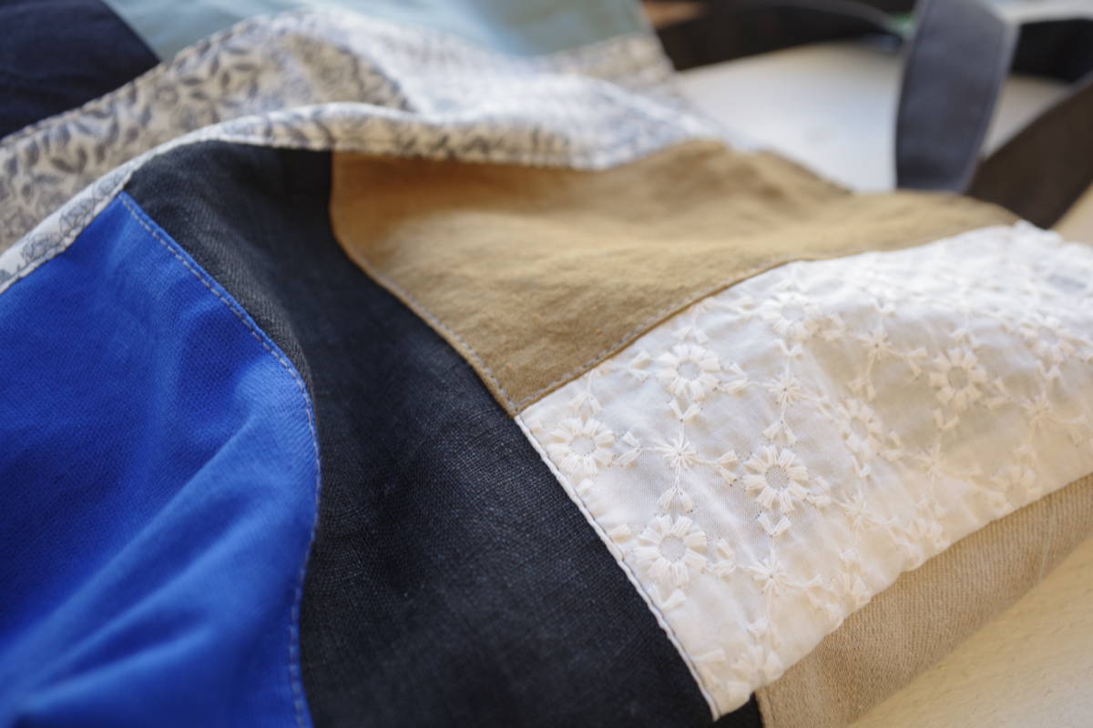 雑貨家 ハンドメイド トートバック リネン ミナペルホネンリバティ