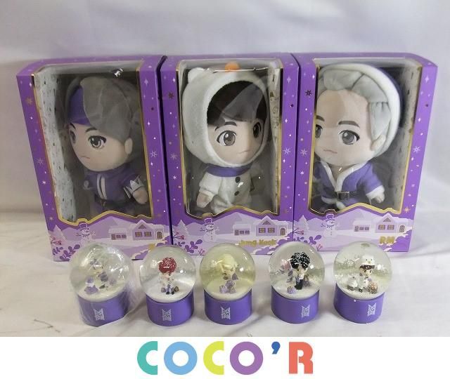 【まとめ売り 中古品】 韓流 防弾少年団 BTS Tiny ぬいぐるみ スノードーム 8点 ジョングク V他グッズセット