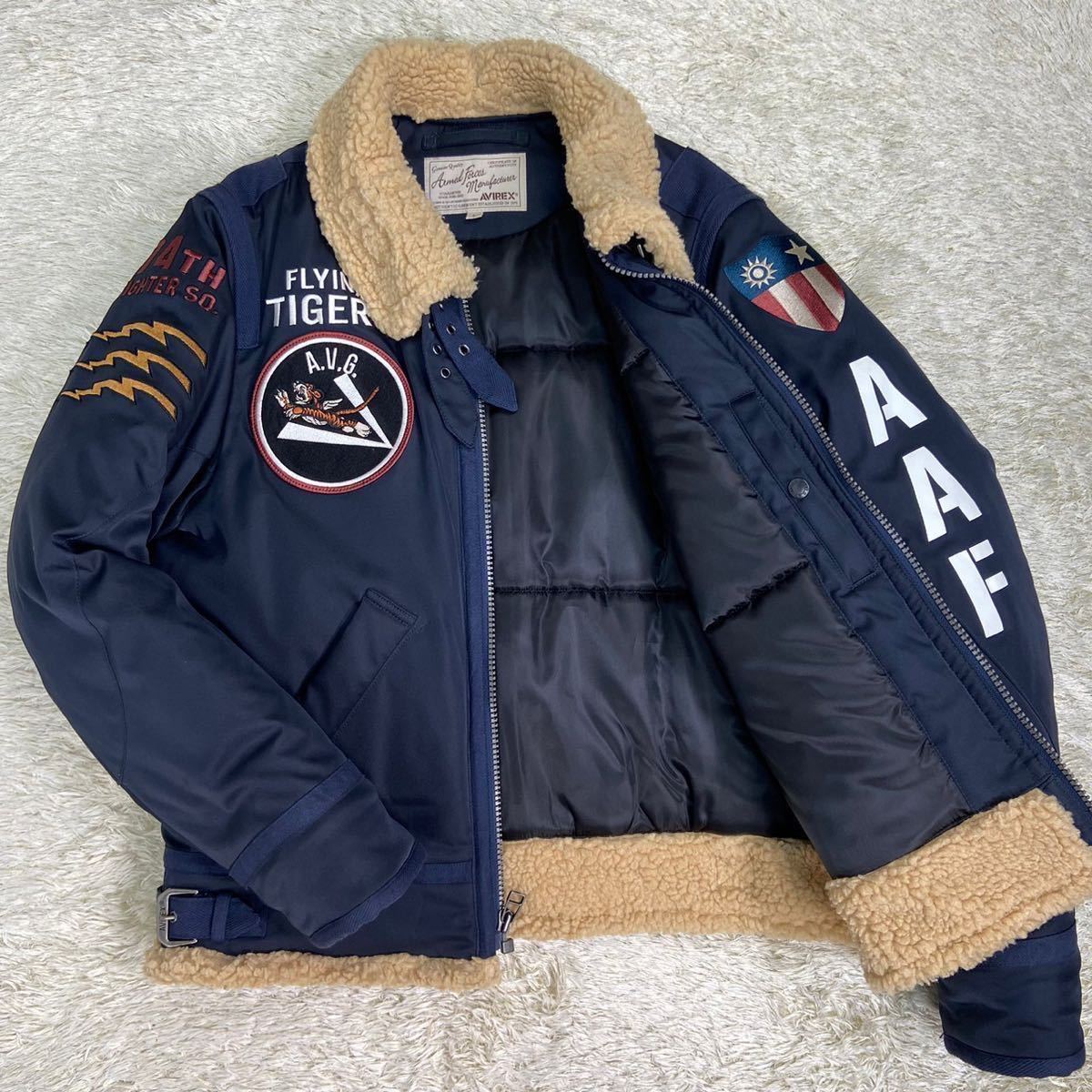 極美品】AVIREX パディング B-3 AAF ジャケット ネイビー M 楽天市場