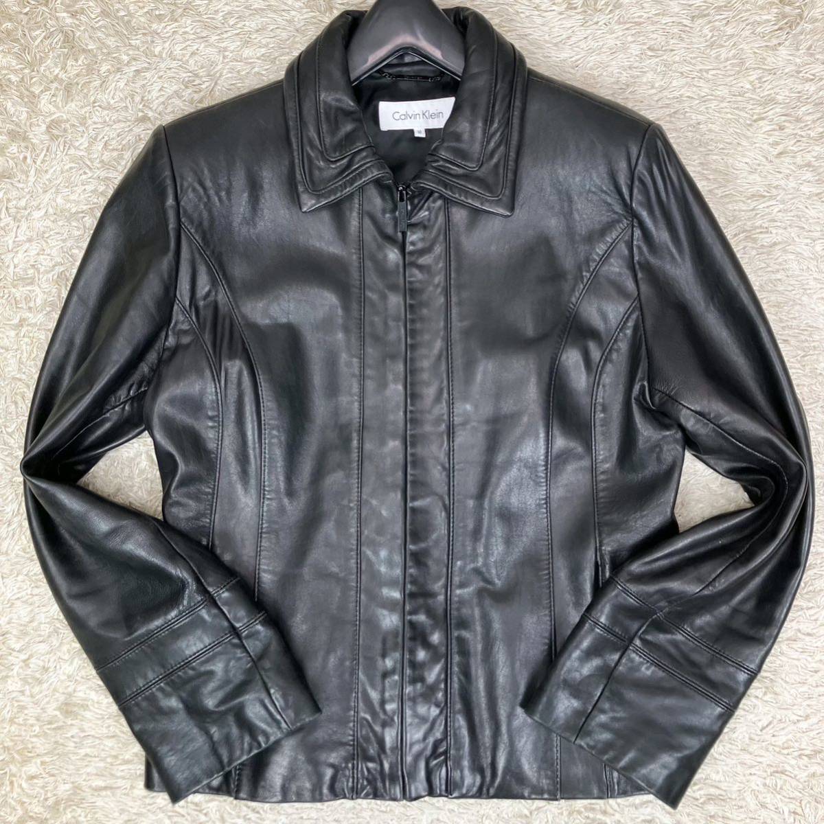カルバンクライン Calvin Klein ラムレザージャケット シングル 