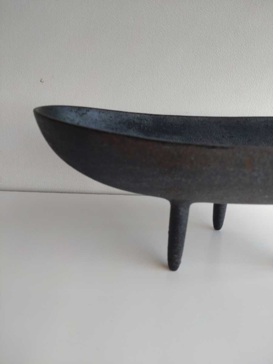 70年代ヴィンテージ 南部鉄器 三つ足 水盤⁄花器 馬場忠寛 ミッド