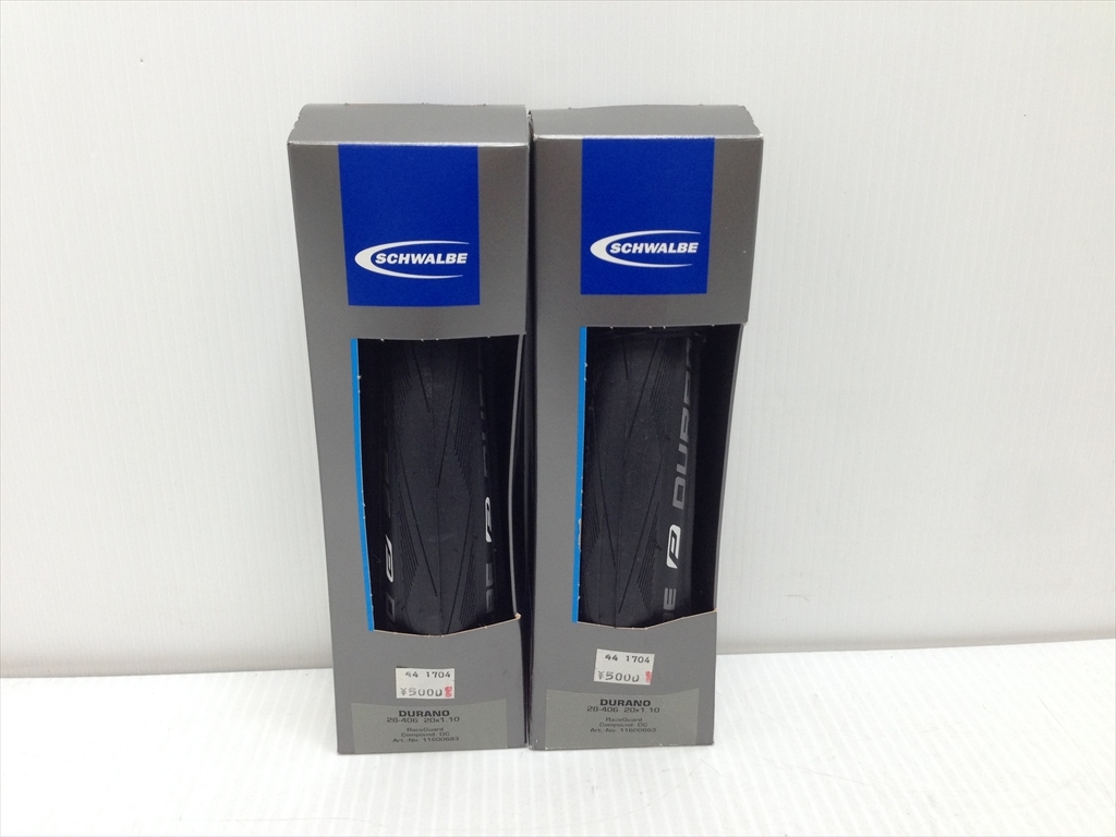 下松)SCHWALBE シュワルベ クリンチャータイヤ DURANO 20 X 1.10 (28-406) 2本 長期保管未使用品 現状品 ◆★B230108R16B KA08A