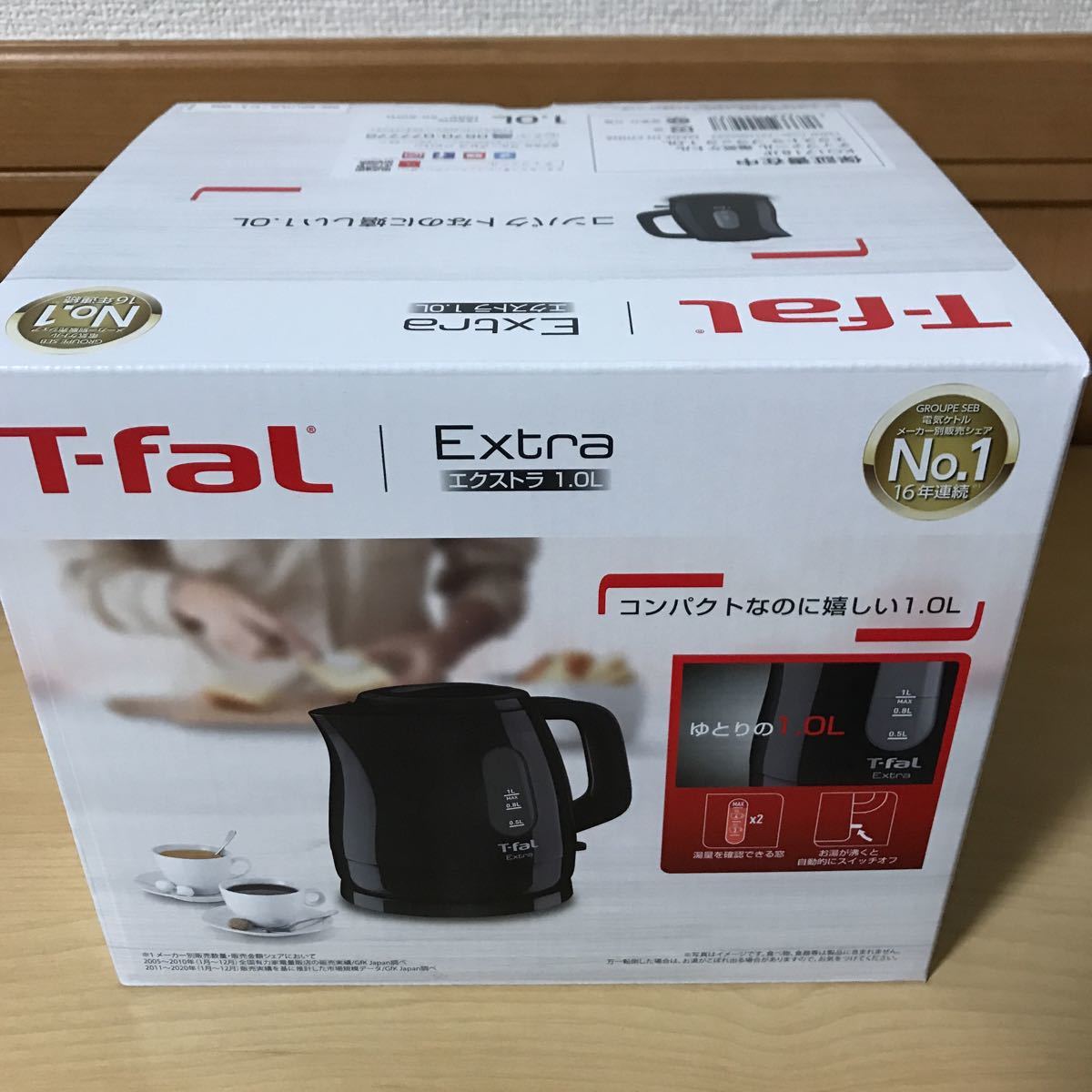 新品未開封　エクストラ 1.0L（ブラック）T-fal ティファール 電気ケトル 電気ポット ティファール電気ケト KO1718JP 1リットル　送料無料