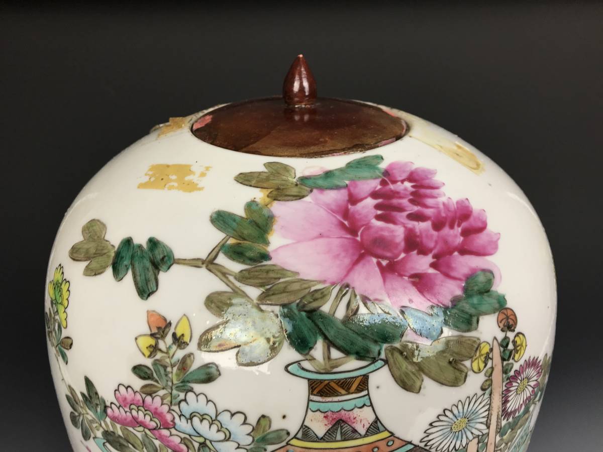 中国古美術コレクション』清時代 色絵雑宝花卉文大壺 唐物 本物保証