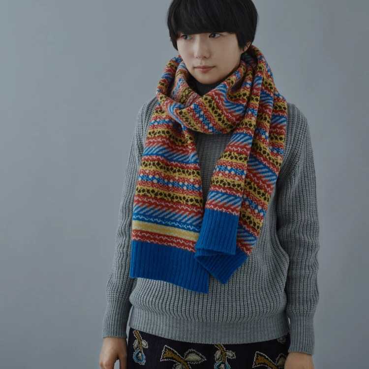 ♪mina perhonen（ミナペルホネン）で購入のdot and stripe scarf  
