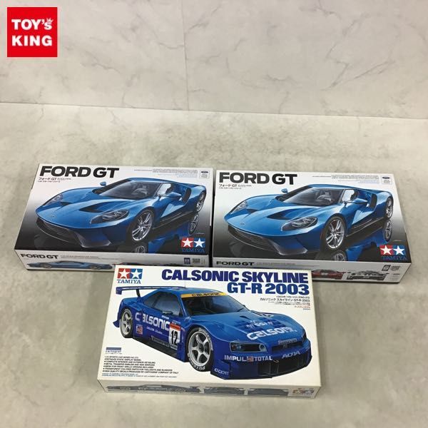 1円〜 タミヤ 1/24 フォードGT 2点、カルソニック スカイライン GT-R 2003