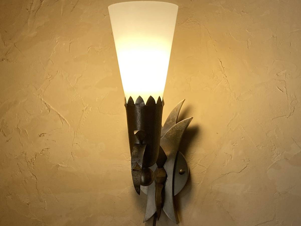 戦前〜 アールデコ ウォールランプ 壁掛 照明 照明器具 和ガラス 電笠