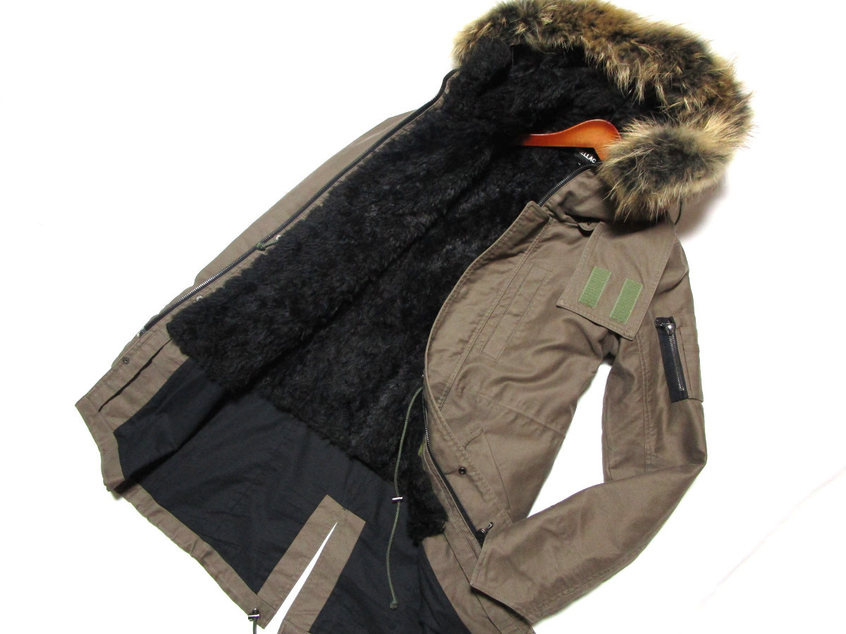 SHELLAC シェラック ナイロンファーモッズコート カーキ 46 シェラック