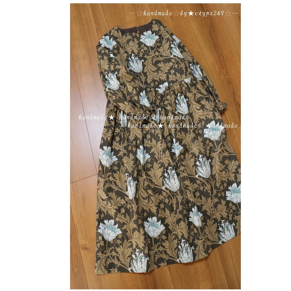 hand made♪cotton BEST☆OF☆MORRIS アネモネギャザーOP♪ Morris