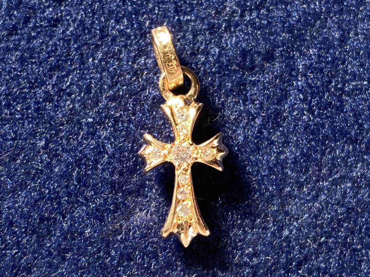 美品】CHROME HEARTS クロムハーツ 22k ベビーファットクロス パヴェ 