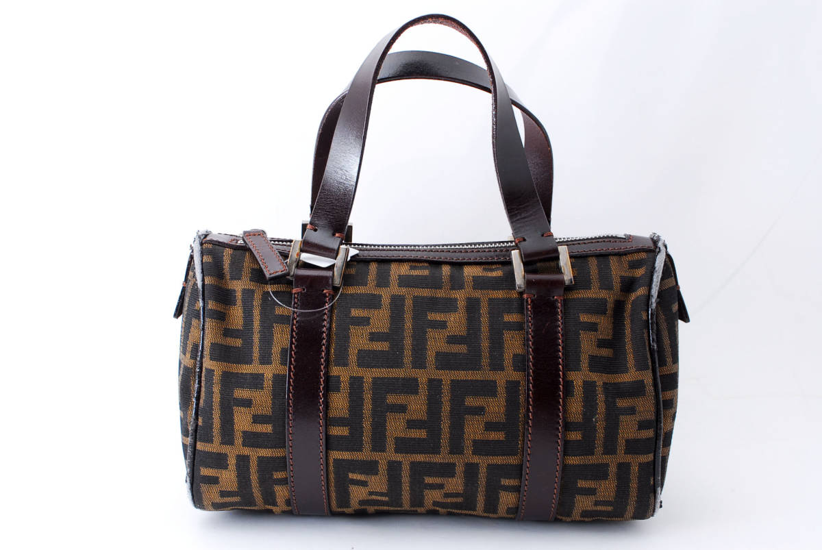 フェンディ FENDI ズッカ ハンドバッグ キャンバス ズッカ柄 レザー 