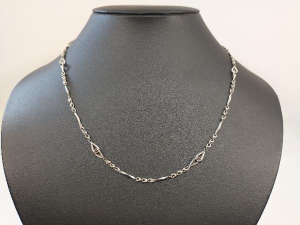 Pt850 デザインチェーンネックレス 切子 8.1g 46cm 切り子 プラチナ 