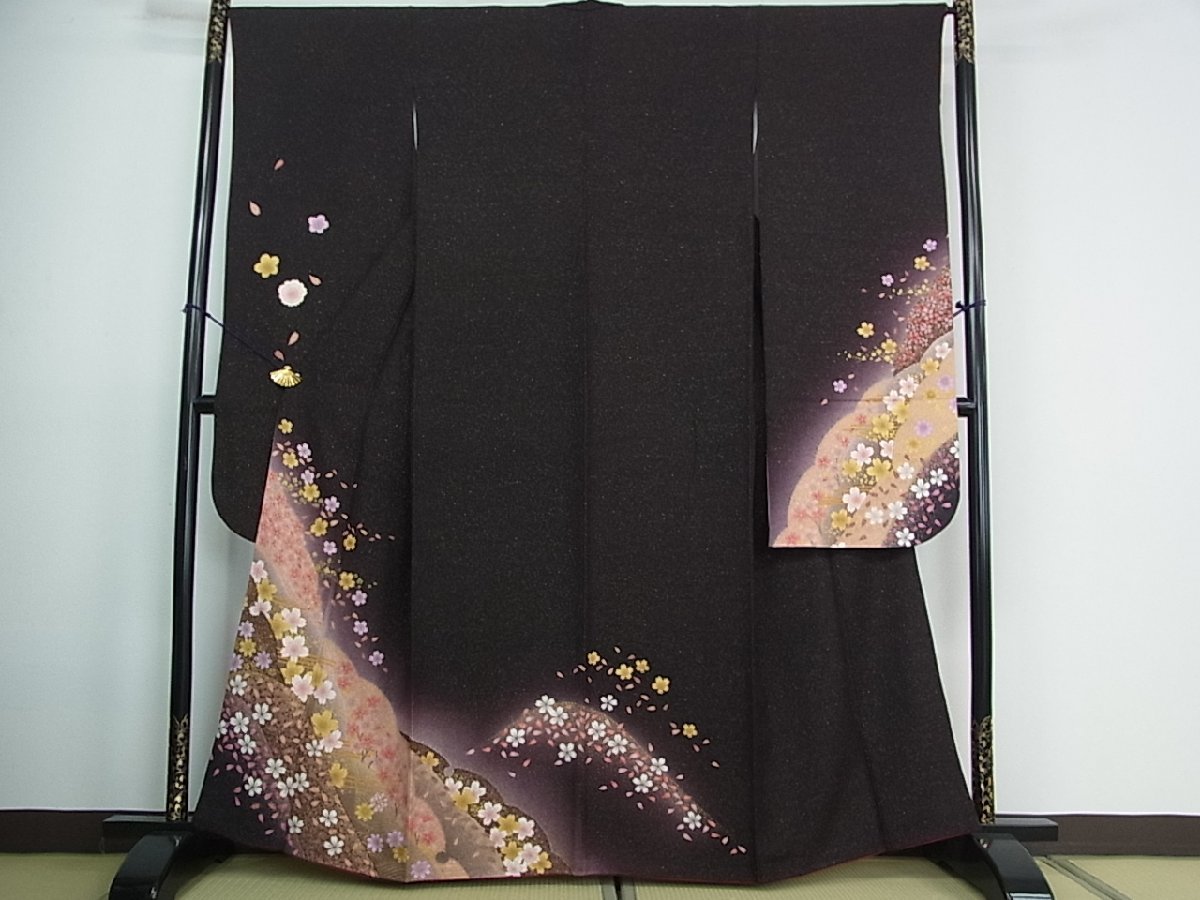 暈し染め 逸品 金彩 花美人着物□豪華振袖 駒刺繍 京都きもの 舞花