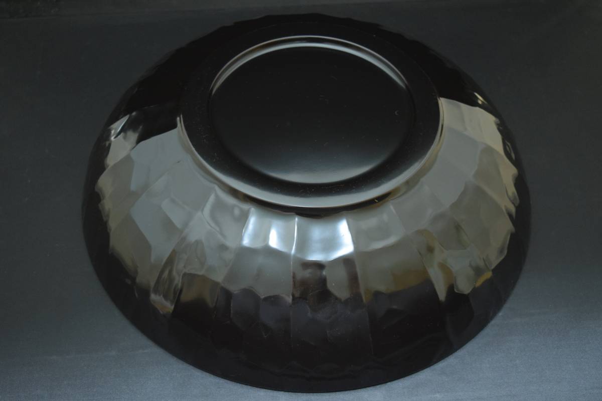 こね鉢尺2 栃こね鉢 くり抜き ナタ目彫り 溜塗り 会津塗 高級