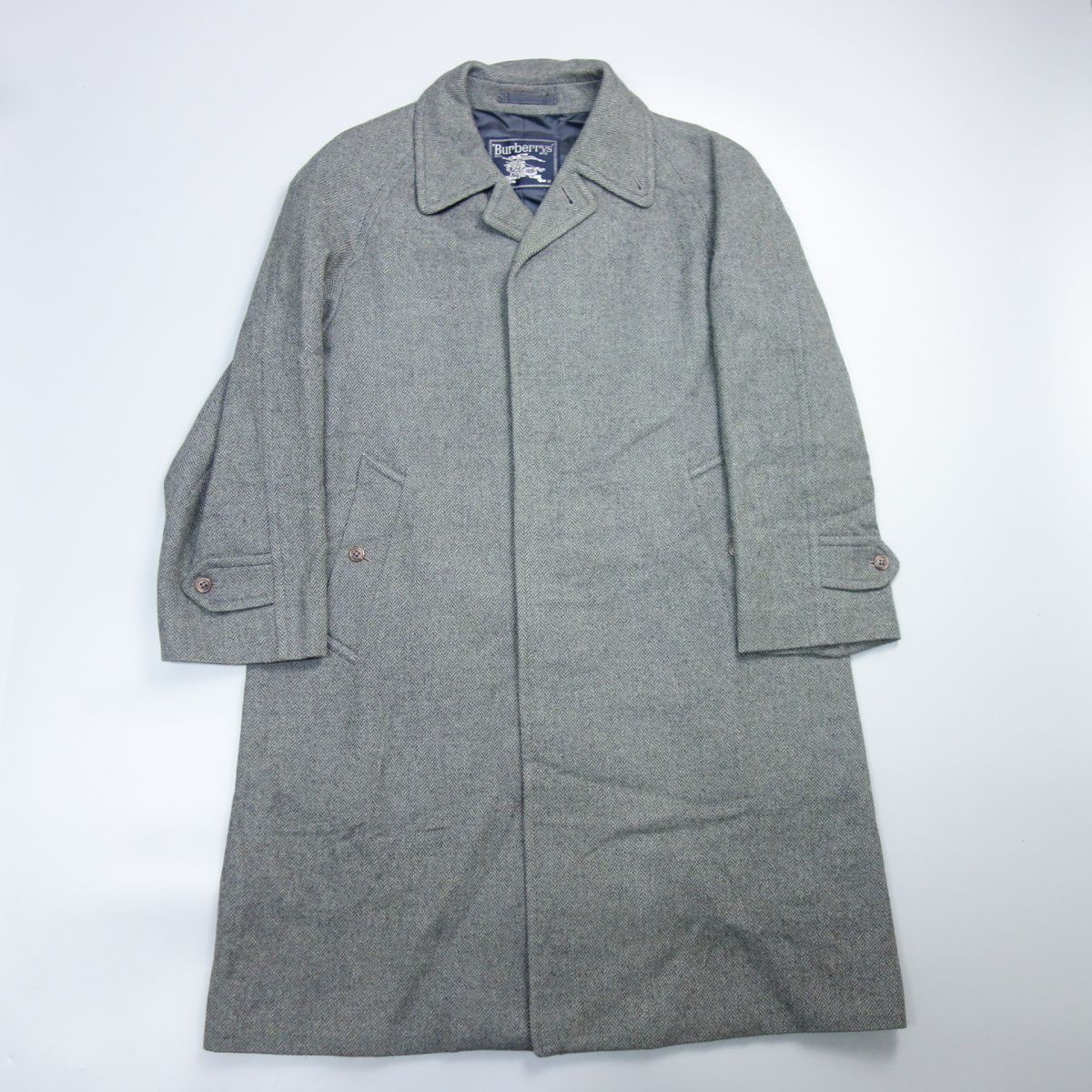 BURBERRYS バーバリーズ カシミヤ混ウール ヘリンボーン ステンカラー